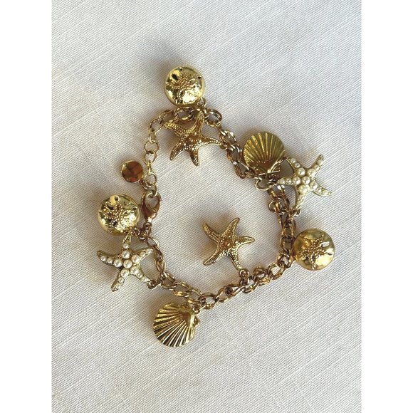 Charter Club Women's Nautical Coastal Charm Bracelet Gold Tone - Picture 8 of 8